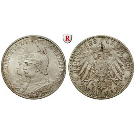 Deutsches Kaiserreich, Preussen, Wilhelm II., 2 Mark 1901, 200 Jahre Königreich, A, f.st, J. 105