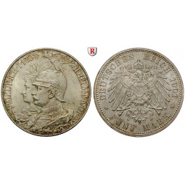 Deutsches Kaiserreich, Preussen, Wilhelm II., 5 Mark 1901, 200 Jahre Königreich, A, vz/vz-st, J. 106