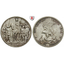 Deutsches Kaiserreich, Preussen, Wilhelm II., 2 Mark 1913, Der König rief, st, J. 109