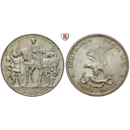 Deutsches Kaiserreich, Preussen, Wilhelm II., 3 Mark 1913, Der König rief, vz-st/vz, J. 110