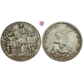 Deutsches Kaiserreich, Preussen, Wilhelm II., 3 Mark 1913, Der König rief, vz-st/vz, J. 110