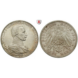 Deutsches Kaiserreich, Preussen, Wilhelm II., 3 Mark 1913, Regierungsjubiläum, A, vz/vz-st, J. 112