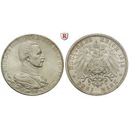 Deutsches Kaiserreich, Preussen, Wilhelm II., 3 Mark 1913, Regierungsjubiläum, A, vz-st, J. 112