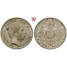 Deutsches Kaiserreich, Sachsen, Albert, 2 Mark 1902, Auf seinen Tod, E, vz/vz+, J. 127