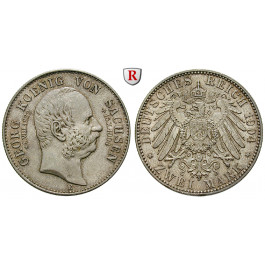Deutsches Kaiserreich, Sachsen, Georg, 2 Mark 1904, Auf den Tod, E, vz-st, J. 132
