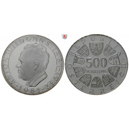 Österreich, 2. Republik, 500 Schilling 1980-1982, 15,33 g fein, vz