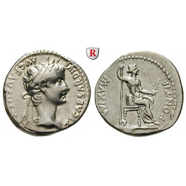 Römische Kaiserzeit, Tiberius, Denar 14-37, ss+