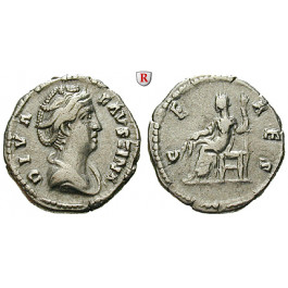 Römische Kaiserzeit, Faustina I., Frau des Antoninus Pius, Denar nach 141, ss