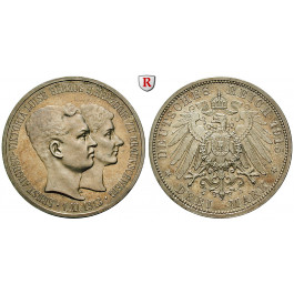 Deutsches Kaiserreich, Braunschweig, Ernst August, 3 Mark 1915, Ohne Lüneburg, A, PP, J. 55