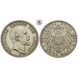 Deutsches Kaiserreich, Anhalt, Friedrich I., 2 Mark 1896, A, ss-vz, J. 20