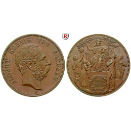 Deutsches Kaiserreich, Sachsen, Albert, Gedenkmünze in 5-Mark-Größe 1889, E, vz-st/vz, J. 123a