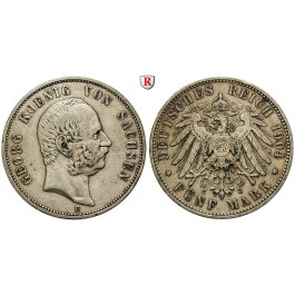 Deutsches Kaiserreich, Sachsen, Georg, 5 Mark 1904, E, ss, J. 130