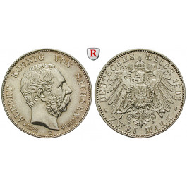 Deutsches Kaiserreich, Sachsen, Albert, 2 Mark 1902, Auf seinen Tod, E, vz+, J. 127