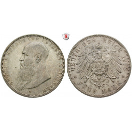 Deutsches Kaiserreich, Sachsen-Meiningen, Georg II., 5 Mark 1908, kurzer Bart, D, ss+/vz, J. 153b