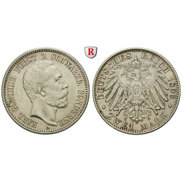 Deutsches Kaiserreich, Schwarzburg-Sondershausen, Karl Günther, 2 Mark 1896, A, ss-vz, J. 168