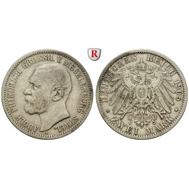 Deutsches Kaiserreich, Mecklenburg-Strelitz, Adolf Friedrich V., 2 Mark 1905, A, ss, J. 91