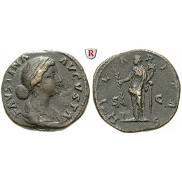 Römische Kaiserzeit, Faustina II., Frau des Marcus Aurelius, Sesterz 161-175, ss