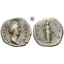 Römische Kaiserzeit, Faustina I., Frau des Antoninus Pius, Denar nach 141, ss