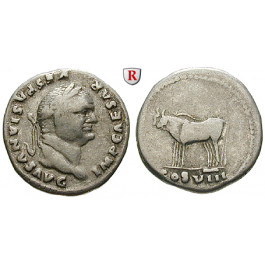 Römische Kaiserzeit, Vespasianus, Denar 77-78, ss
