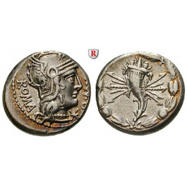 Römische Republik, Q. Fabius Maximus, Denar 127 v.Chr., ss-vz