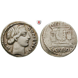 Römische Republik, L.Scribonius Libo, Denar 62 v.Chr., ss