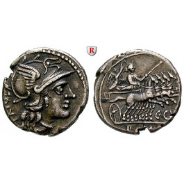 Römische Republik, C. Curatius Trigeminus Pater, Denar 142 v.Chr., ss+