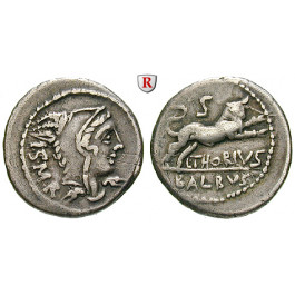 Römische Republik, L. Thorius Balbus, Denar 105 v.Chr., ss