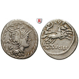 Römische Republik, M. Lucilius Rufus, Denar 101 v.Chr., ss