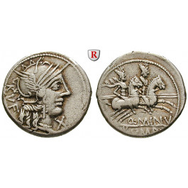 Römische Republik, Q. Minucius Rufus, Denar 122 v.Chr., ss+