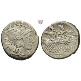 Römische Republik, M. Junius Silanus, Denar 145 v.Chr., ss