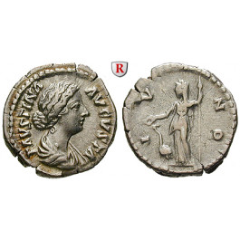 Römische Kaiserzeit, Faustina II., Frau des Marcus Aurelius, Denar 161-176, ss-vz/ss