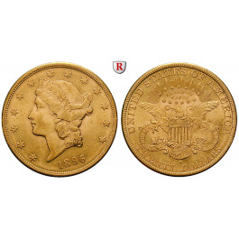 USA, 20 Dollars 1896, 30,15 g fein, ss-vz