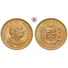 Peru, Republik, Libra 1965, 7,32 g fein, vz-st