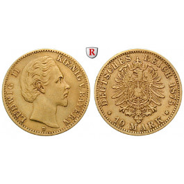 Deutsches Kaiserreich, Bayern, Ludwig II., 10 Mark 1875, D, ss, J. 196