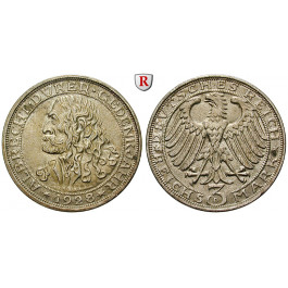 Weimarer Republik, 3 Reichsmark 1928, Dürer, D, vz, J. 332