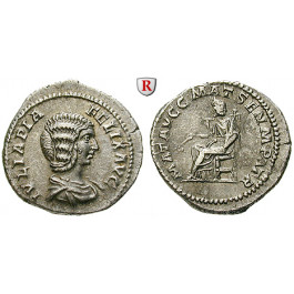 Römische Kaiserzeit, Julia Domna, Frau des Septimius Severus, Denar 211-217, vz/ss