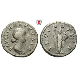 Römische Kaiserzeit, Faustina II., Frau des Marcus Aurelius, Denar 161-175, ss