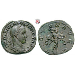 Römische Kaiserzeit, Philippus II., Sesterz 247-249, ss+