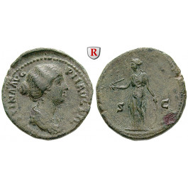 Römische Kaiserzeit, Faustina II., Frau des Marcus Aurelius, As 152-153, ss+