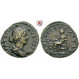 Römische Kaiserzeit, Faustina II., Frau des Marcus Aurelius, As 161-176, ss+