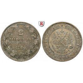 Finnland, Unter russischer Herrschaft, Nikolaus II., 2 Markkaa 1906, ss