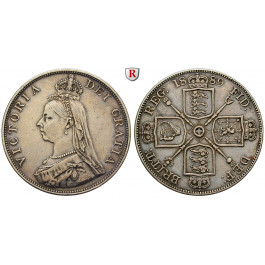 Grossbritannien, Victoria, Double-Florin 1889, ss