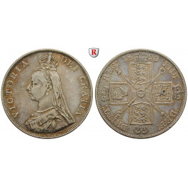 Grossbritannien, Victoria, Double-Florin 1890, ss