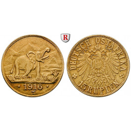 Nebengebiete, Deutsch-Ostafrika, 15 Rupien 1916, Tabora, f.vz, J. 728b
