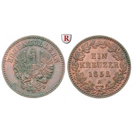 Hohenzollern, Hohenzollern-Sigmaringen, Friedrich Wilhelm IV. von Preußen, Kreuzer 1852, vz-st