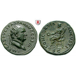Römische Kaiserzeit, Vespasianus, Dupondius 72, ss+