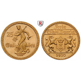 Nebengebiete, Danzig, 25 Gulden 1930, 7,31 g fein, ss-vz/vz+, J. D11