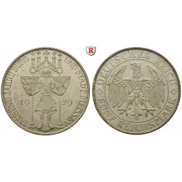 Weimarer Republik, 5 Reichsmark 1929, Meißen, E, vz, J. 339
