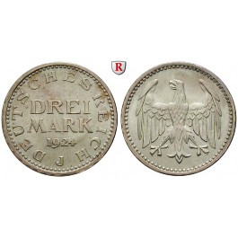 Weimarer Republik, 3 Mark 1924, J, vz, J. 312