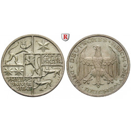 Weimarer Republik, 3 Reichsmark 1927, Uni Marburg, A, vz+, J. 330